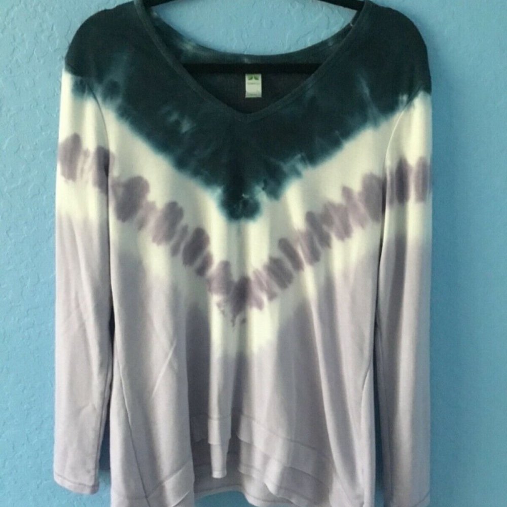 Green Tea Long Sleeve Tie Dye Shirt - Size M